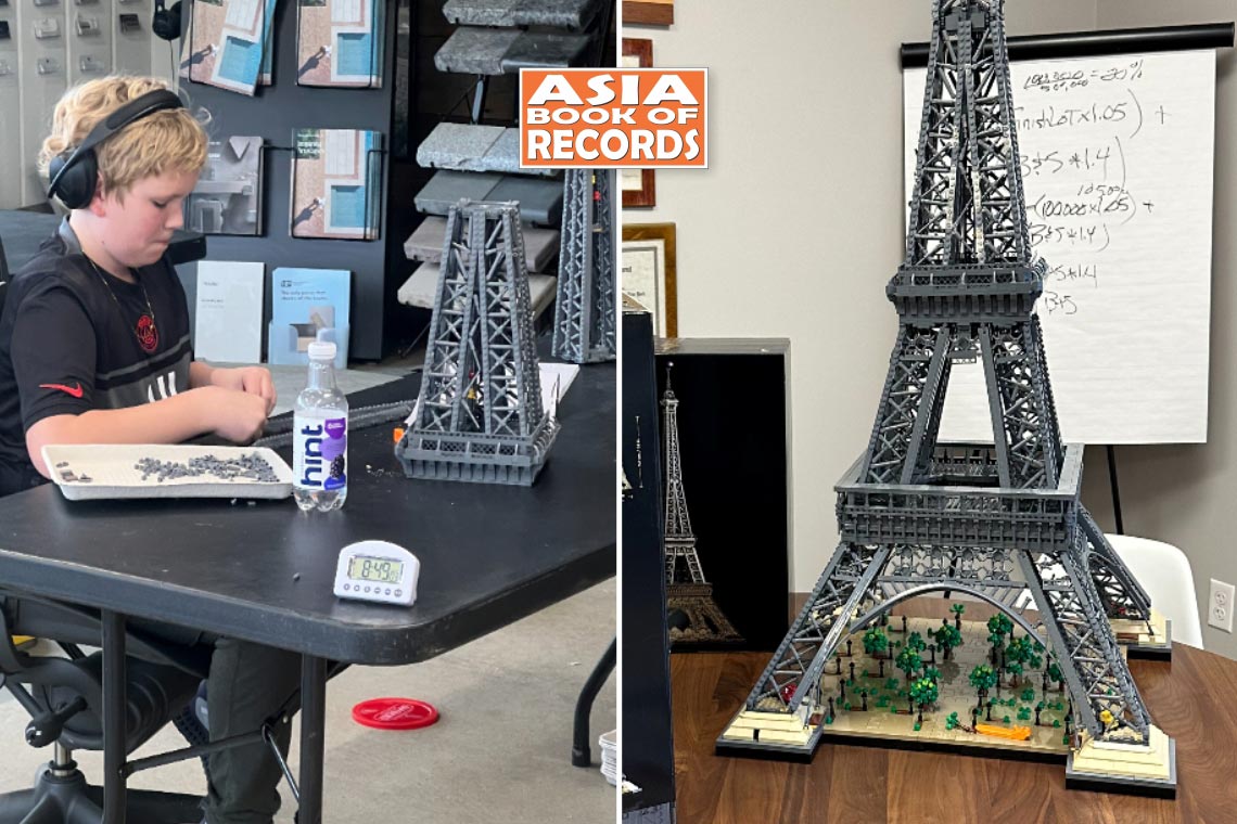 Fastest teen to build the LEGO® Eiffel Tower – Asia Book of Records